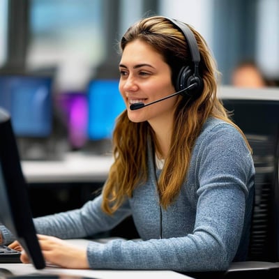 A person working at a call center